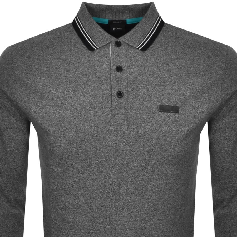 Alternative Image for ProductBOSS Plisy 2 Long Sleeve Polo T Shirt Grey2
